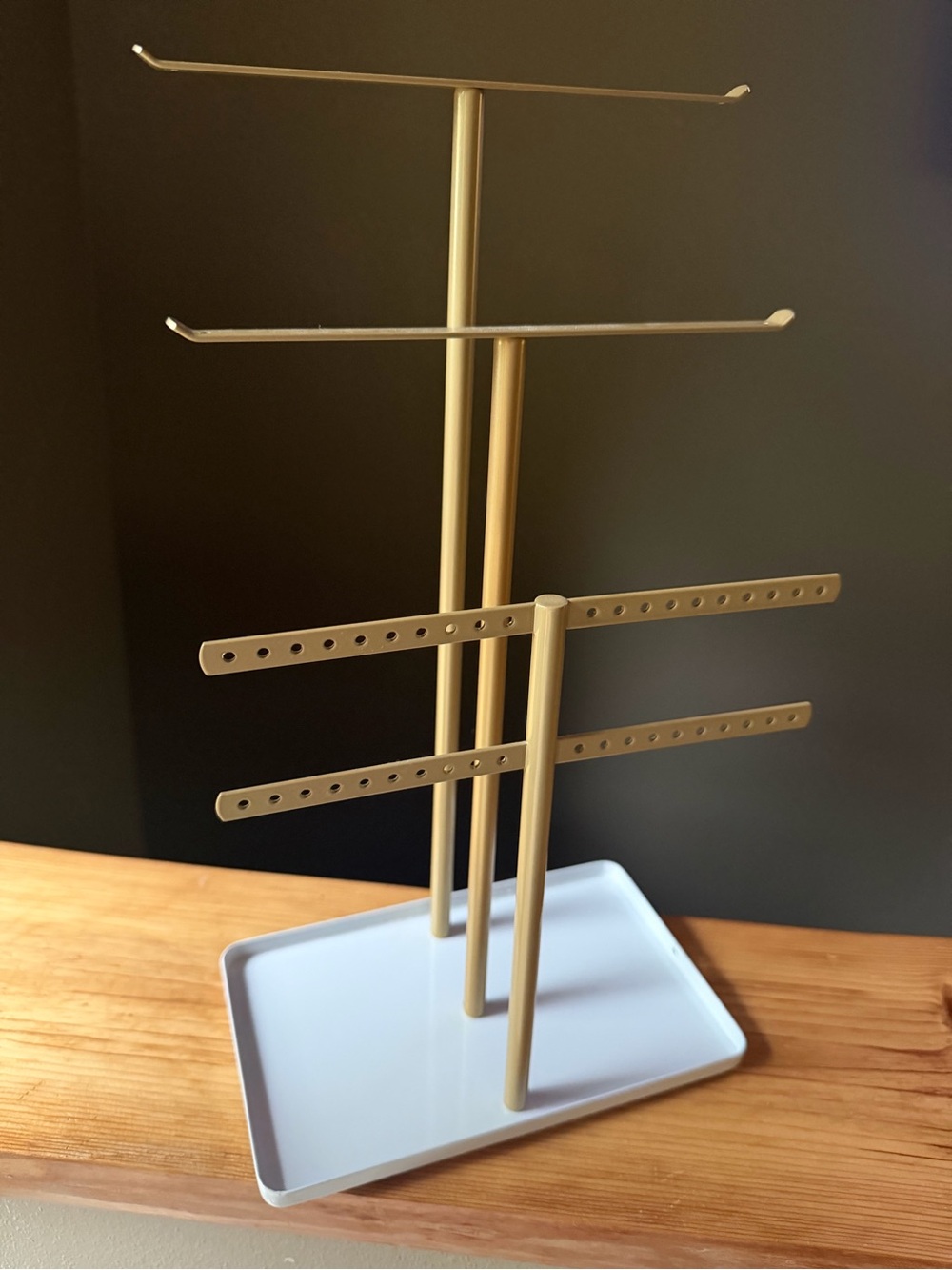 Jewelry Organizer Stand - Gold & white multi-tier
